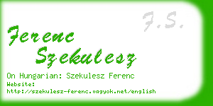 ferenc szekulesz business card